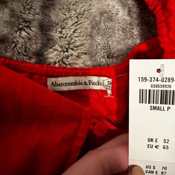 ABERCROMBIE AND FITCH Linen-Blend Button-Through Mini Dress - Picture 5 of 6